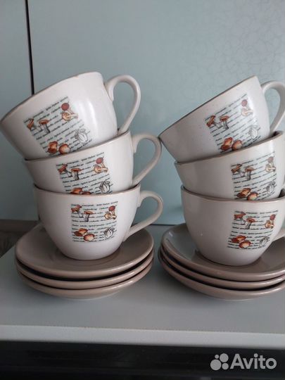 Набор 6 чашек с блюдцами