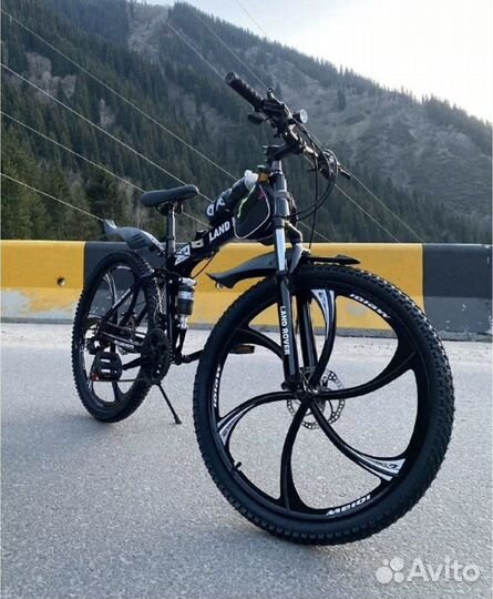 Велосипед складной на литых дисках черно-красный