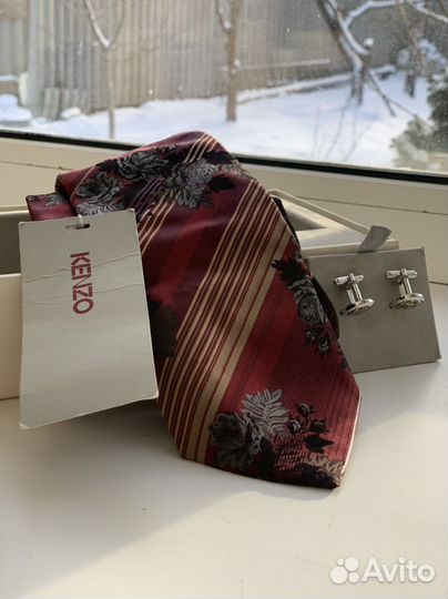 Набор запонки и галстук kenzo