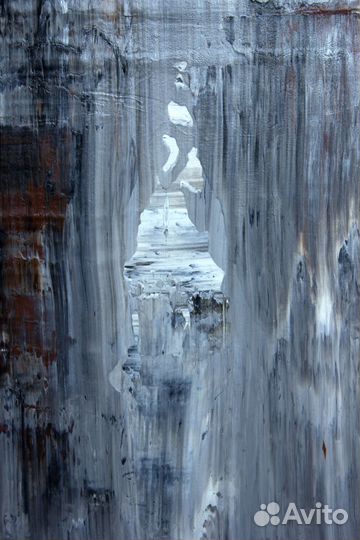 Абстрактная картина в интерьере черно-белая лофт