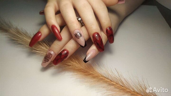 Маникюр покрытие гель лаком окрашивание бровей