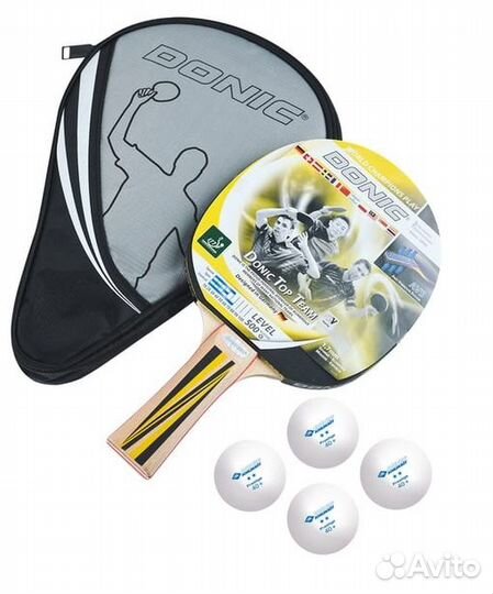 Набор н/т Donic Top Team500 (1ракетка+4мяча+чехол)
