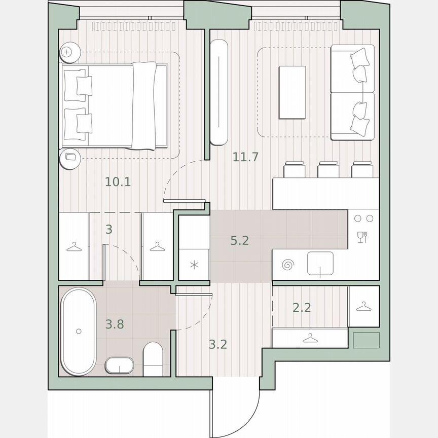 1-к. квартира, 39,2 м², 22/27 эт.