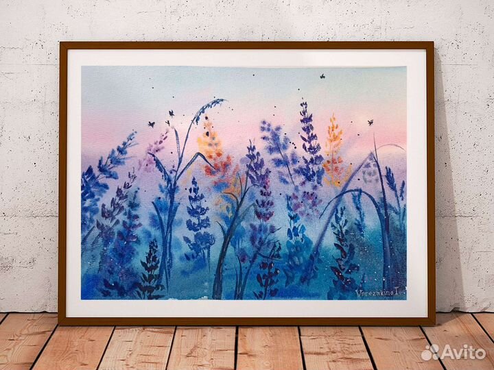 Рассвет на лугу (синий, фиолетовый)