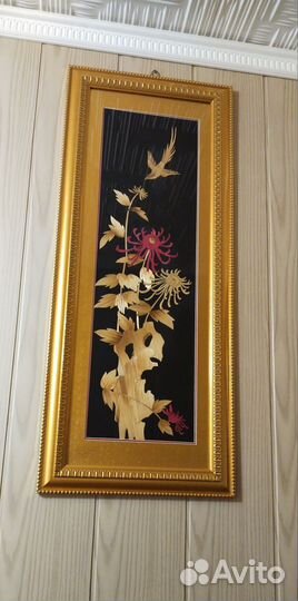 Картина - коллаж из соломы