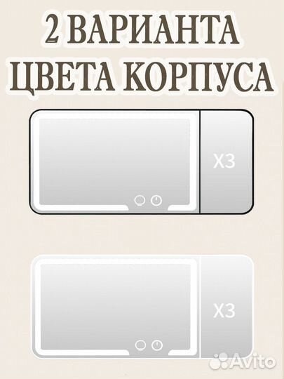 Зеркало с подсветкой на козырек в машину