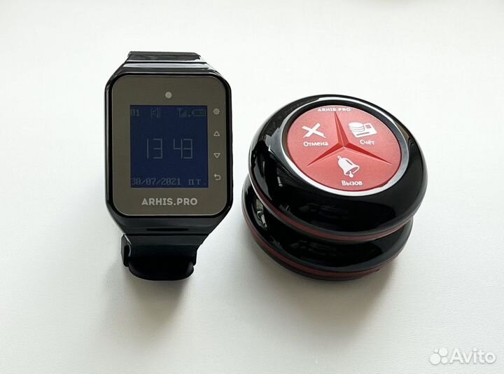 Кнопка вызова официанта и часы. Премиум комплект