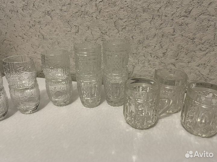 Хрустальные фужеры, бокалы, рюмки, вазы СССР