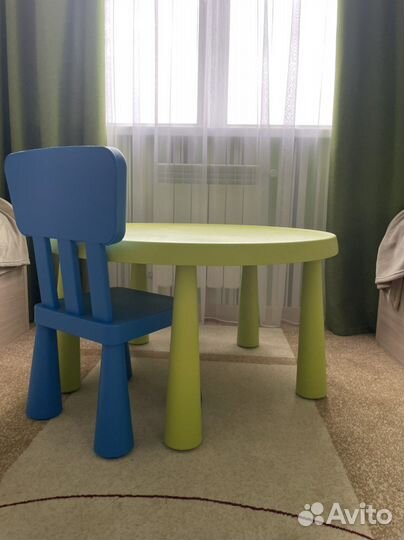 Детский стол и стул IKEA маммут