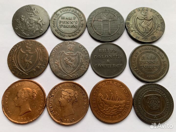 Монеты.-3 Старая Англия.Канада.США