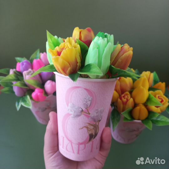 Букет из мыльных цветов