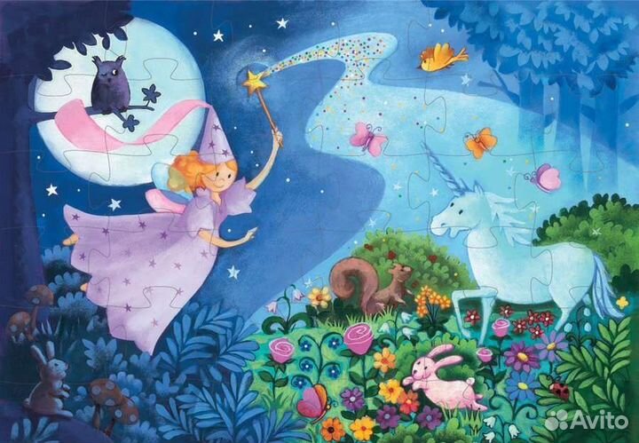 Пазл djeco, Фея и единорог, 36 элементов