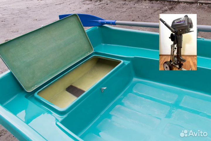 Лодка пластиковая с мотором Тортилла-3 с Рундуками