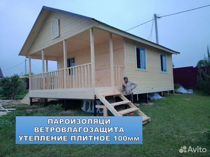 Дачный домик 6x5 с верандой 6x2 на участок
