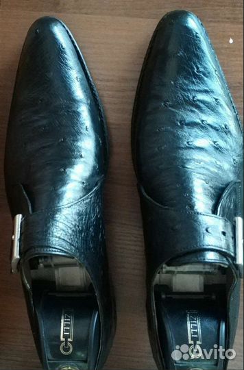 Туфли монки страус brioni