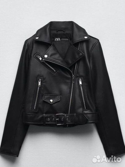 Куртка в Байкерском стиле из искуственой кожи