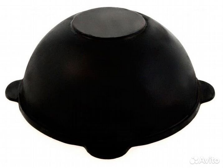 Казан чугунный 16л davr-metall плоское дно с крышк