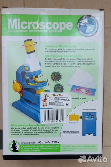 Микроскоп детский увеличение х100 х400 х1200