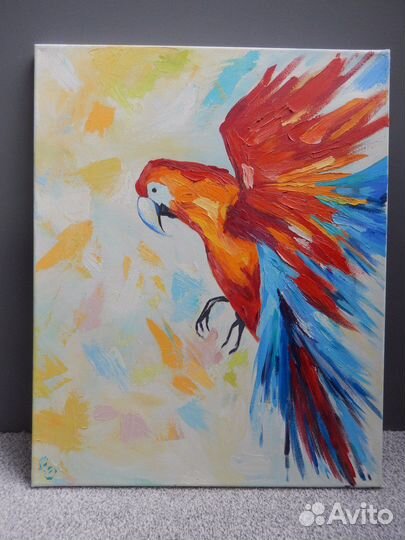 Картина маслом «Попугай»