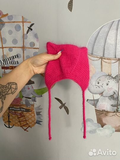 Новая шапочка kitty (6-9мес)