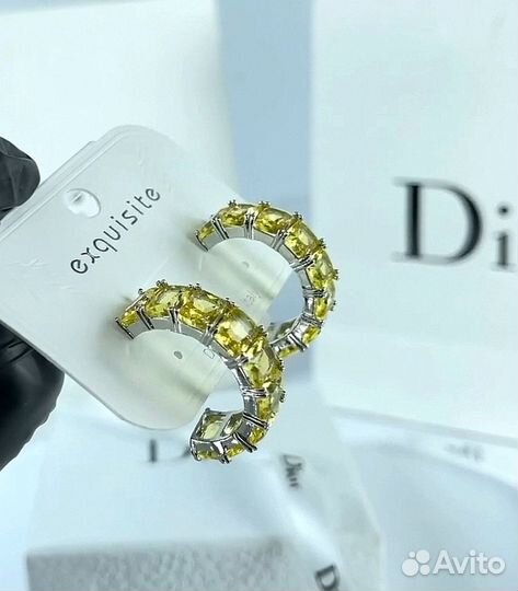 Серьги дорожка сверкающие кристаллы