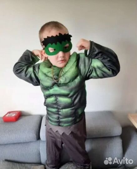 Костюм Халка с маской из фетра (есть кулаки) Новые