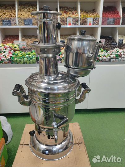 Самовар на дровах с чайником