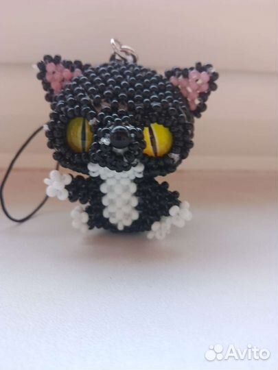 Амигуруми из бисера кошка