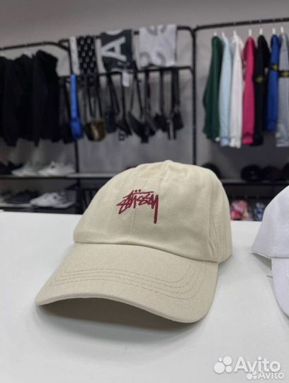 Кепка stussy черный белый телесный