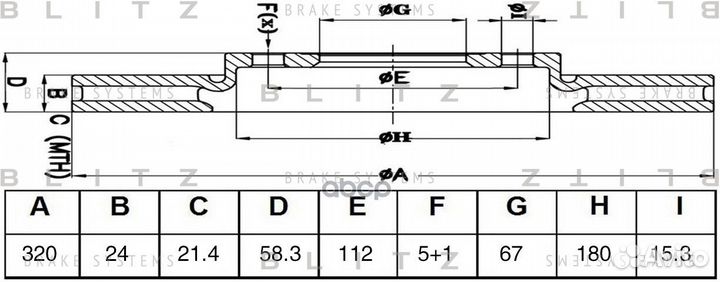 Диск тормозной BS0477 Blitz