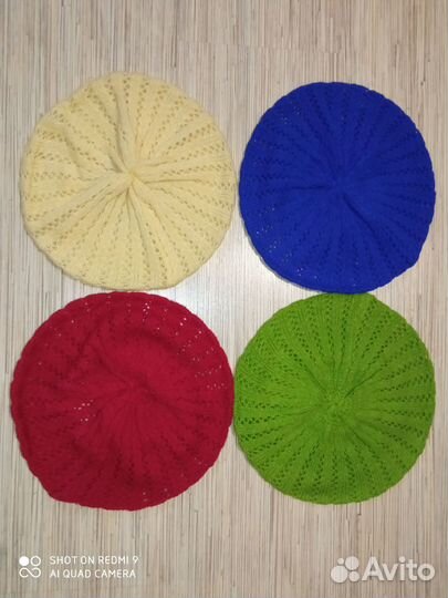 Берет женский летний, акриловый вязанный