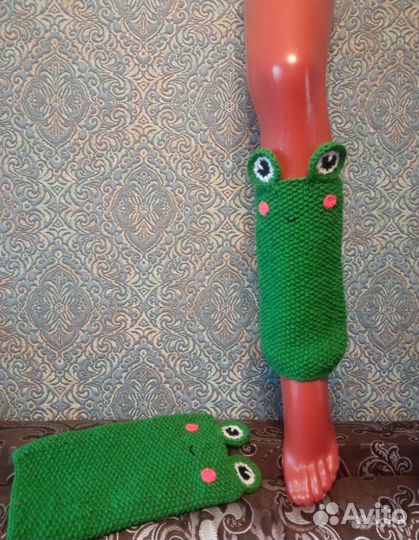 Вязаные гетры Лягушки