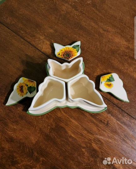 Менажница с крышкой / менажница подсолнухи