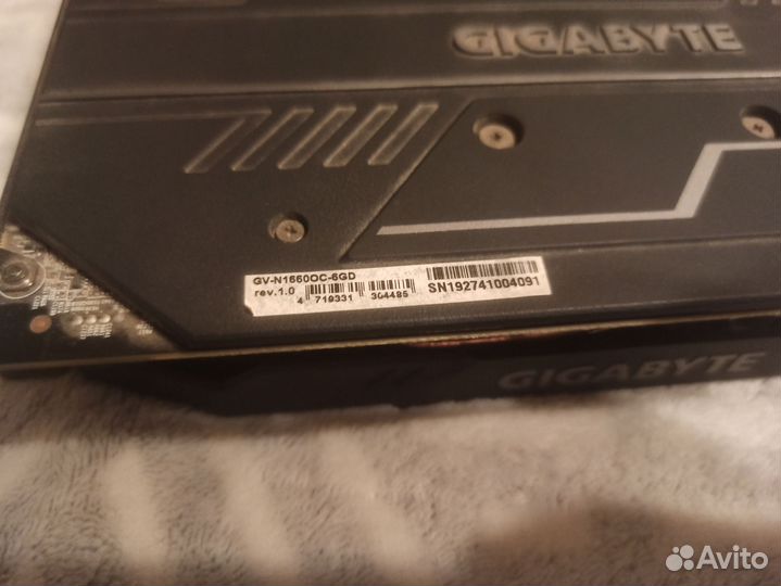 Видеокарта Gigabyte 1660 6Gb OC, б/у, 2 года