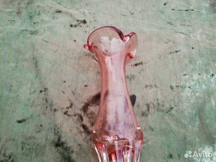 Ваза для цветов жёлтое стекло чехия