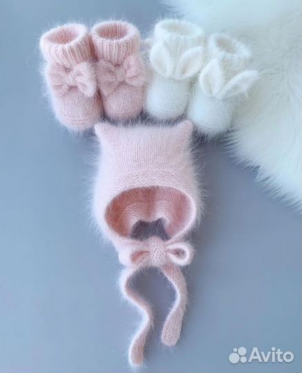 Шапочка с ушками медвежонка и котика