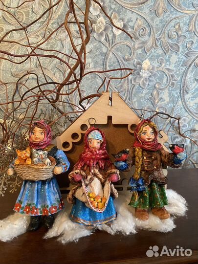 Ватные елочные игрушки