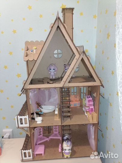 Детский деревянный домик для кукол