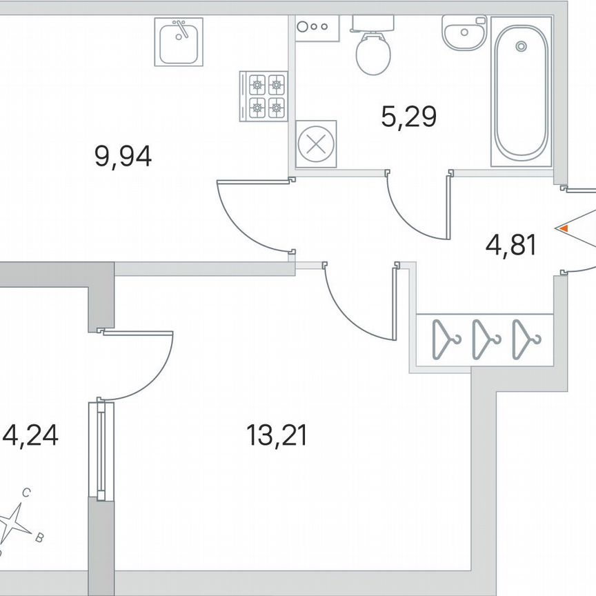 1-к. квартира, 37 м², 1/4 эт.