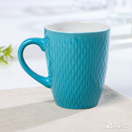 Кружка керамическая Доляна «Лилу», 190 мл, цвет го