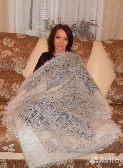 Платок пуховый(паутинка) 120х120