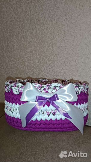 Корзина из трикотажной пряжи