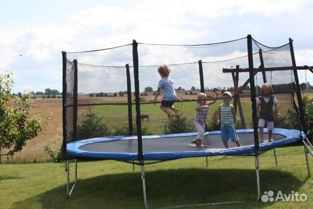 Батут с сеткой и лестницей, диаметр 3.66 м