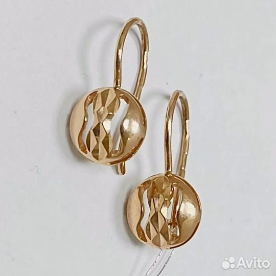 Золотые серьги детские 585 пробы