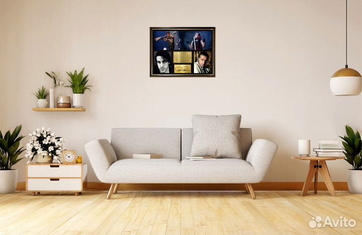 Тилль Линдеманн картина автограф в рамке