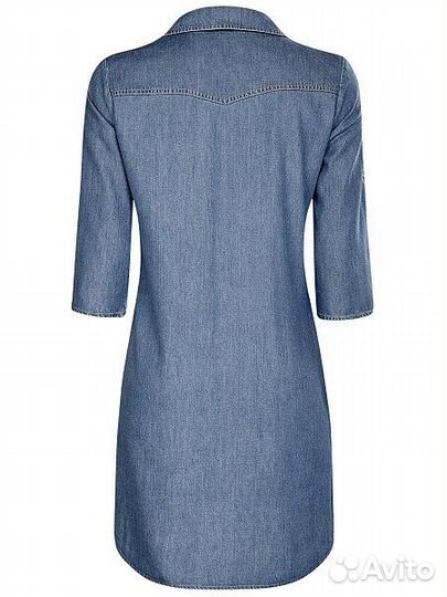 Джинсовое платье-рубашка