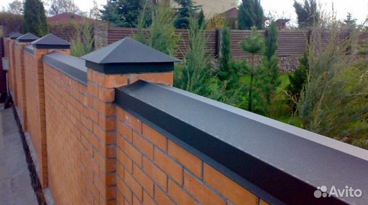 Парапетная крышка угольная 390мм 0,45 PE RAL 8017