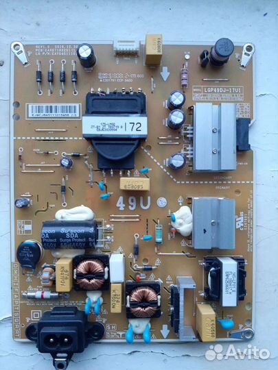 Плата блока питания для телевизора LG 49UJ639V