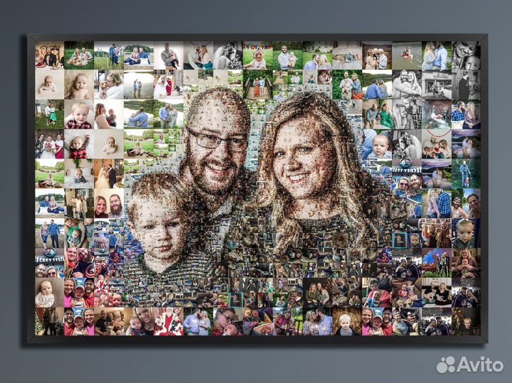 Портрет-мозаика, уникальный подарок из фотографий