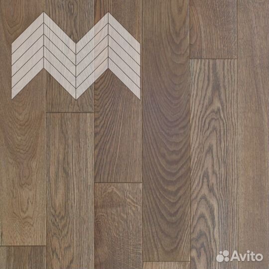 Lab Arte Елка Chevron Французская Дуб Натур Гамле лак 600/490х110х14/45 Коричневый